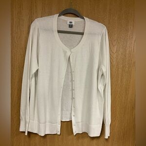 Old Navy White Button-Up Cardigan